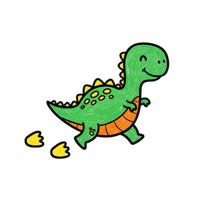 Dinosaur Leaving a Trail of Big Footprints